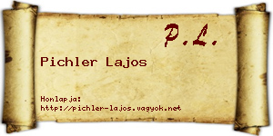 Pichler Lajos névjegykártya